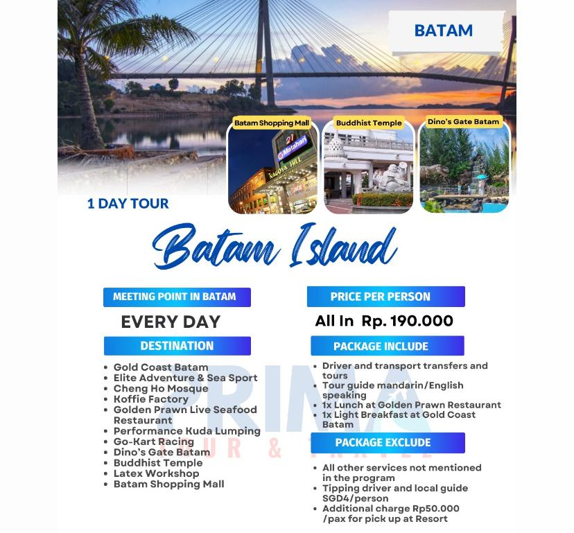 Paket Wisata Open Trip Batam Island 1 Day Tour Batam | Luna Cars